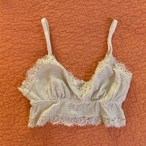 NWOT Aerie Off-white Heathered Bralette (S)